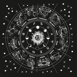 Zodiákus - 12 csillagjegy oltár terítő kártyavetéshez