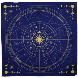 csillagjós asztrológiai mintás tarot olvasó kendő