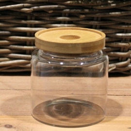 üveg tároló bambusz fedővel