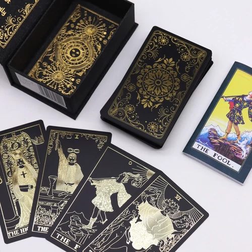 Exkluzív fekete-arany tarot kártya